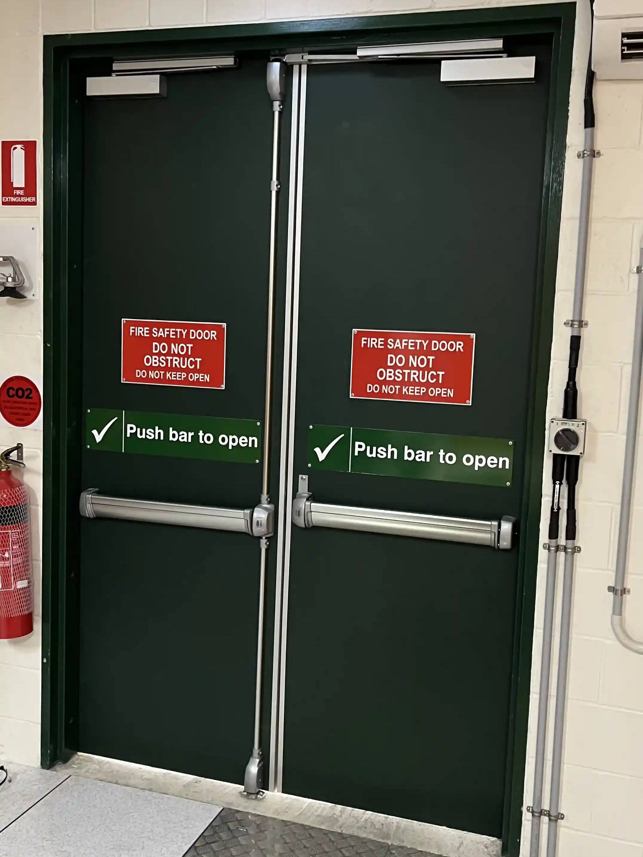 Fire door repair with vision panel