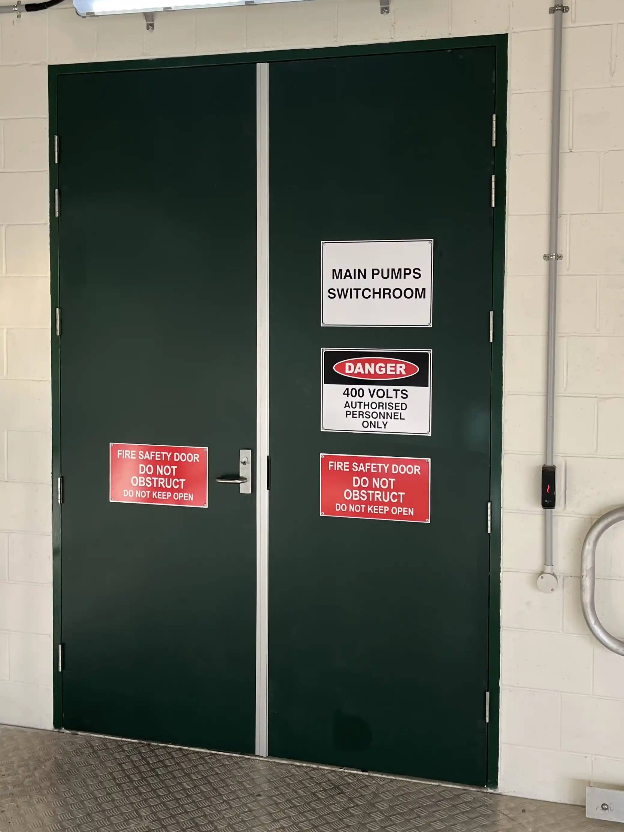 Green fire door